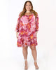 Babydoll Floral Print Chiffon Dress - thumbnail