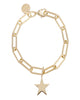 Samara & Large Elongated Link Chain Bracelet 6" Gold - thumbnail