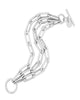 Triple Gisele Toggle Bracelet 9" Silver - thumbnail