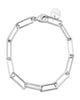 Silver Large Rectangle Link Chain Bracelet 10" Silver - thumbnail