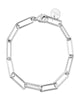 Silver Large Rectangle Link Chain Bracelet 7" Silver - thumbnail