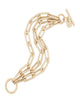Triple Gisele Toggle Bracelet 6" Gold - thumbnail
