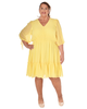 Lisa Three Quarter Sleeve Peasant Dress - thumbnail