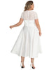 Lace Cap Sleeve V neck Cocktail Dress - thumbnail