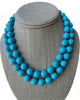 Turquoise Faceted Bubblegum Long Necklace - thumbnail