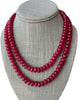 Red Jade Faceted Double Wrap Necklace - thumbnail