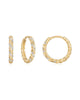 14K Gold & Diamond Twisted Huggie Hoops Gold - thumbnail