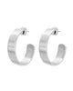 1" Skylar Hoops Silver - thumbnail