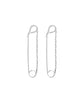 Medium Twisted Safety Pin Earrings Silver - thumbnail