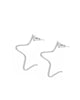 Small 1/2 Star Earrings Silver - thumbnail