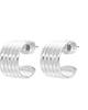 Mini .5" Logan Hoops Silver - thumbnail