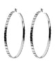 Rectangle Step Pattern Hoops Silver - thumbnail