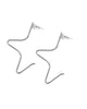 Medium 1/2 Star Earrings Silver - thumbnail