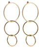 Triple Interlinking Circle Drop Earrings Gold - thumbnail