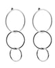 Triple Interlinking Circle Drop Earrings Silver - thumbnail