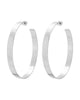 Large Flat Hoops Silver - thumbnail