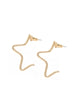 Small 1/2 Star Earrings Gold - thumbnail