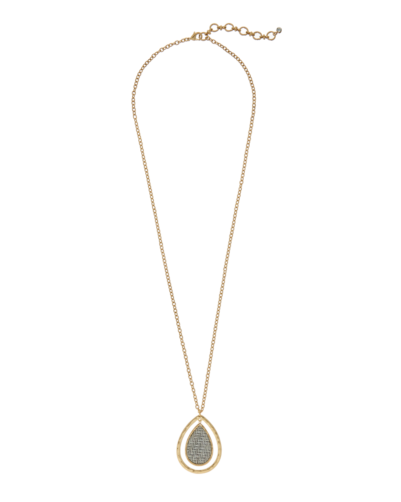 Lara Pendant Necklace | Gold / Light Grey