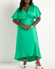 Kimono Sleeve Maxi Dress- Bright Green - thumbnail
