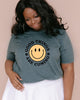 Good Things Are Coming Smiley Face Short Sleeve Graphic Tee - thumbnail