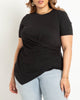 Draped Tee With Asym Hem - thumbnail