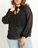 Neckline Detail Chiffon Blouse - thumbnail