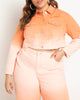 Ombre Cropped Denim Jacket - thumbnail
