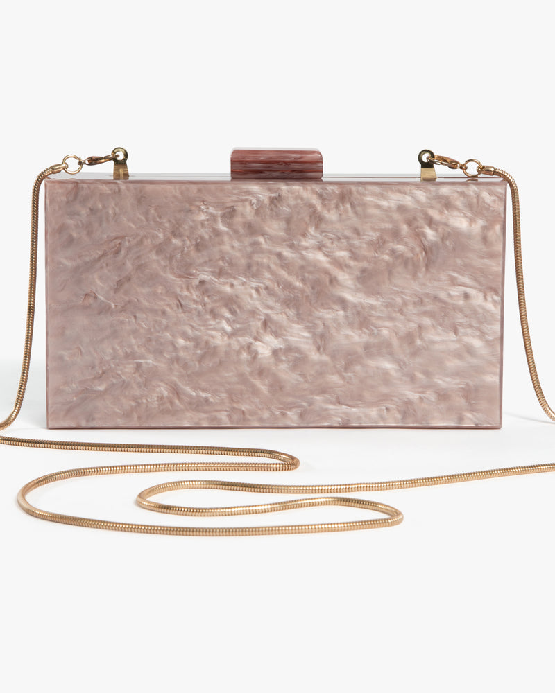 Daphne Faux Tortoiseshell Clutch | Pink / Gold
