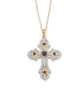 .46 TCW Genuine Sapphire Diamond Accent 18k Gold-plated Silver Cross Necklace - thumbnail