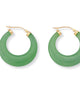 Green Jade Hoop Earrings in Gold-Plated Sterling Silver - thumbnail