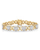 Diamond Accent 18k Gold-Plated Two-Tone Hearts and Kisses Bracelet 7.5" - thumbnail