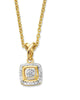 Diamond Accent Squared Two-Tone Gold-Plated Pendant Necklace 18" - thumbnail