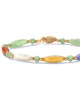Multicolor Genuine Jade 14k Gold Beaded and Barrel Shapes Bracelet 7.5" - thumbnail