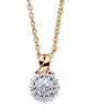 Diamond Accent Round Two-Tone Gold-Plated Cluster Pendant Necklace 18"-20" - thumbnail