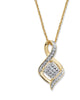 Diamond Accent Gold-Plated Cluster Bypass Pendant Necklace 18" - 20" - thumbnail
