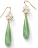 Jade and Cultured Freshwater Pearl Accent 10k Yellow Gold Drop Earrings - thumbnail