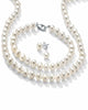 3 Piece Cultured Freshwater Pearl Necklace Bracelet and Earrings Set .925 Silver - thumbnail