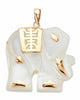 Genuine Mother-of-Pearl Solid 10k Yellow Gold "Good Fortune" Elephant Pendant - thumbnail