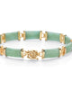 Genuine Green Jade 18k Gold-Plated Link Bracelet 7.5" - thumbnail