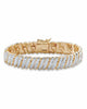Diamond Accent Gold-Plated Two-Tone Pave-Style S-Link Tennis Bracelet 7" - thumbnail