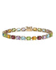 11.89 TCW Oval-Cut Genuine Multi-Gemstones 10k Yellow Gold Tennis Bracelet - thumbnail