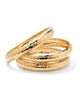 Yellow Goldtone Hammered 3-Piece Bangle Bracelet Set 8.5" - thumbnail