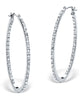 Diamond Fascination Bernish-Set Hoops in Platinum-plated Sterling Silver - thumbnail