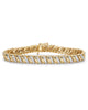 Diamond Accent 18k Gold-Plated Two-Tone S-Link Bracelet 7.25" - thumbnail