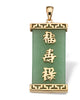 Green Jade Good Luck Pendant in 14k Gold Plated .925 Sterling Silver - thumbnail