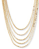 Multi-Strand Cobra-Link Waterfall Necklace in Yellow Goldtone 30" - thumbnail