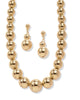 2 Piece Graduated Beaded Necklace and Drop Earrings Set in Yellow Goldtone 18" - thumbnail
