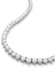 26.55 TCW Round Cubic Zirconia Silvertone Eternity Necklace 16" - thumbnail