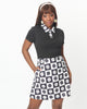 Smak Parlour 1960s Black & White Floral Checkered Mini Dress - thumbnail