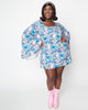 Smak Parlour Blue & Purple Psychedelic Floral Downtown Scene Mini Dress - thumbnail